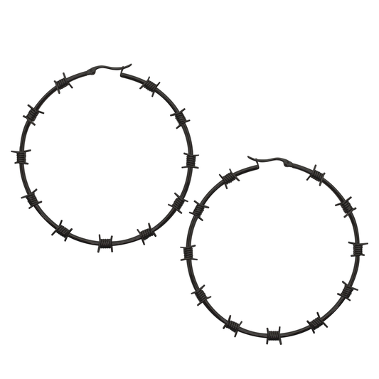 Barbed Wire Hoops Black