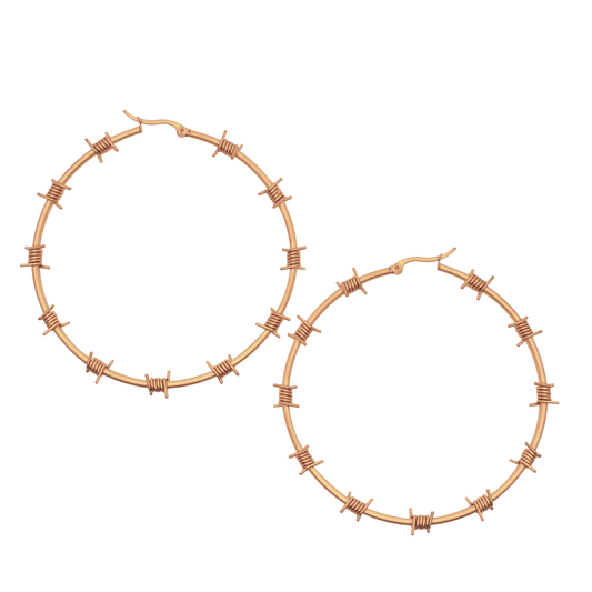 Barbed Wire Hoops Rose Gold