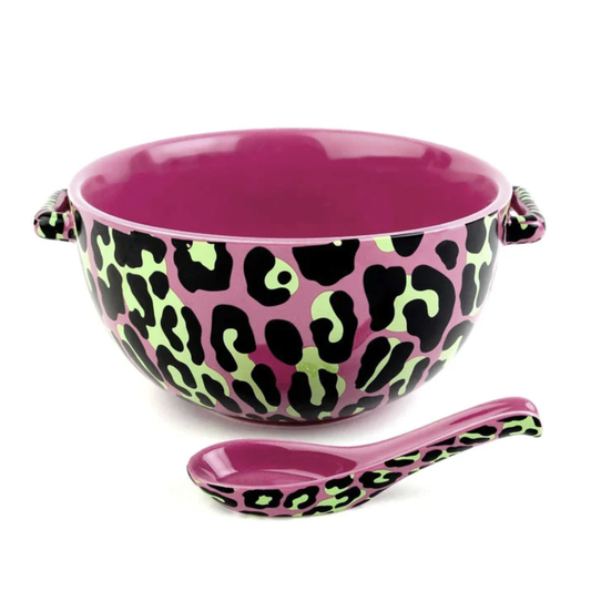 Pink Leopard Ramen Bowl & Spoon