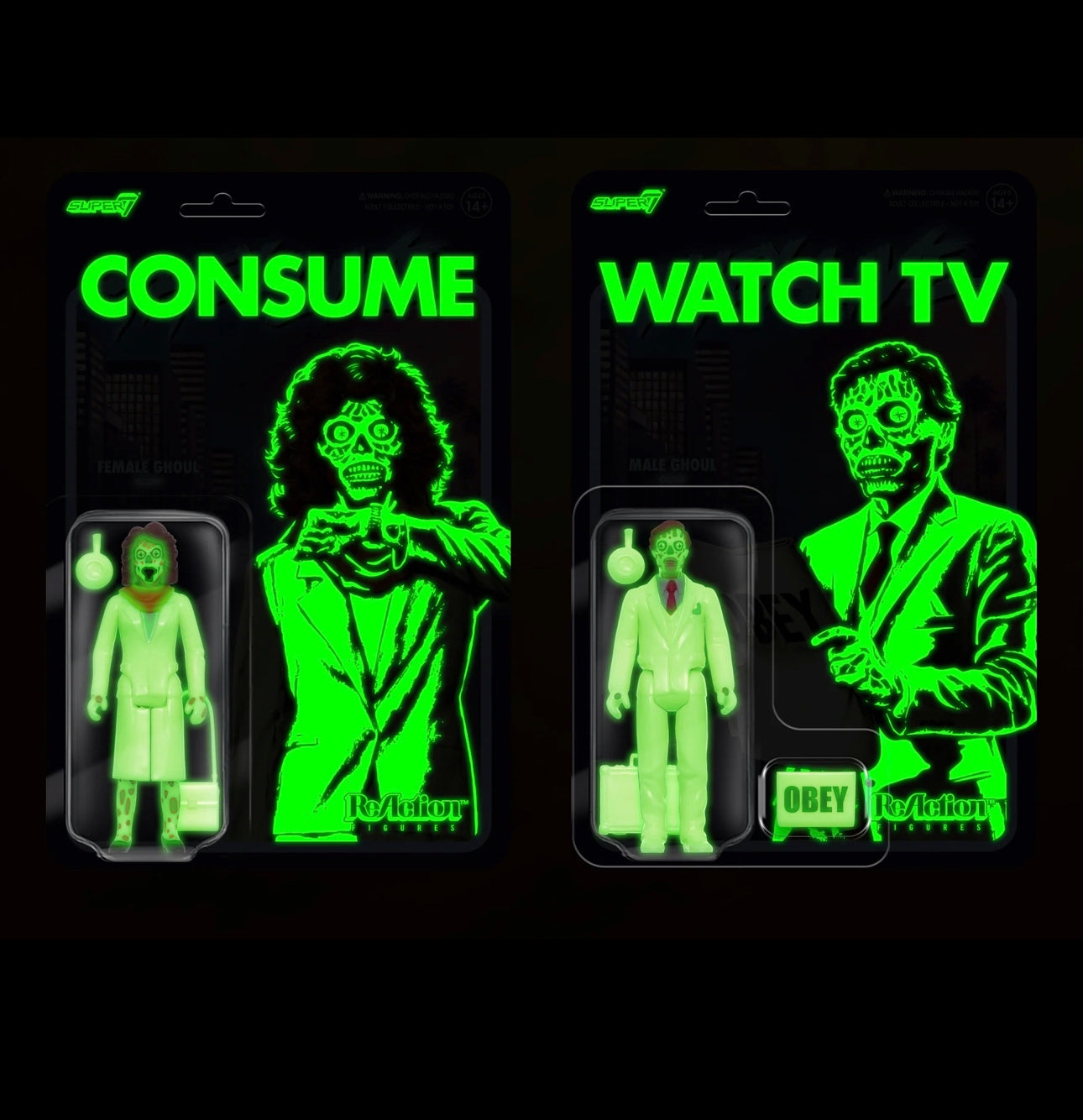 They Live (Glow) 3.75” Figures